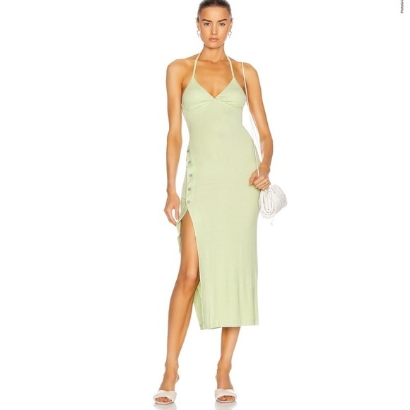 Alix NYC Pierce stretch jersey halter midi dress size medium green - Picture 1 of 9